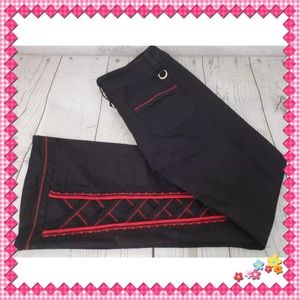 Tripp NYC Black and Red Flare Pants
